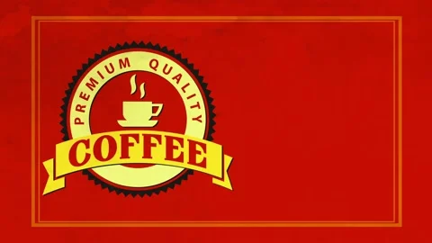 Package covering idea for premium value coffee with hot mug interior circular Stock Footage 130670765