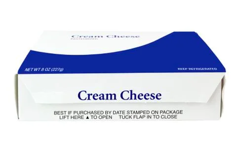 Package of cream cheese Stock-Fotos
