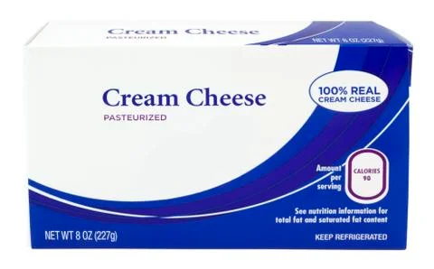 Package of cream cheese Fotos de archivo