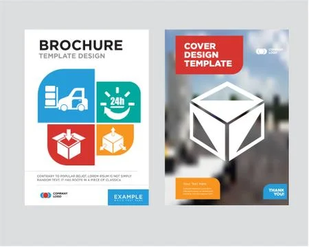 Package cube box for delivery brochure flyer design template Stock Illustration