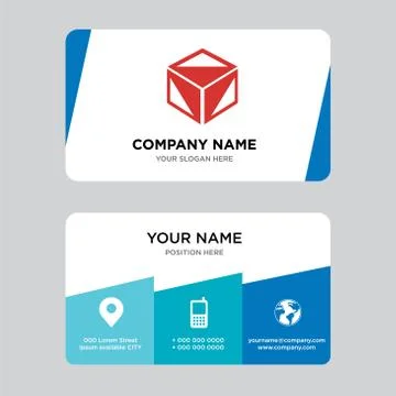 Package cube box for delivery business card design template Stock Illustration