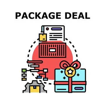 Package deal offering discount bundle product service イラスト素材