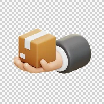 Package Delivered 3D Illustrations, 3D rendering Stock Illustration