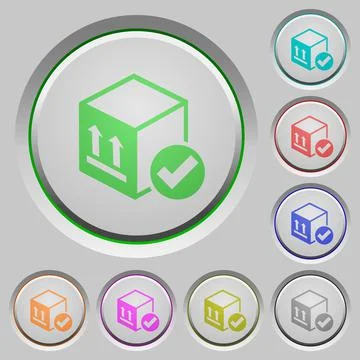 Package delivered push buttons Stock Illustration