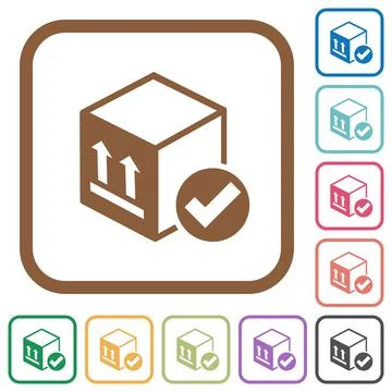Package delivered simple icons Stock Illustration