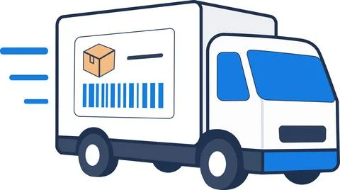 Package Delivery Box Truck for Logistics Shipping Stock-Illustration