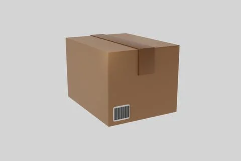 Package delivery box on white background. Deliver goods. Blank packaging. 3.. Stock Illustration
