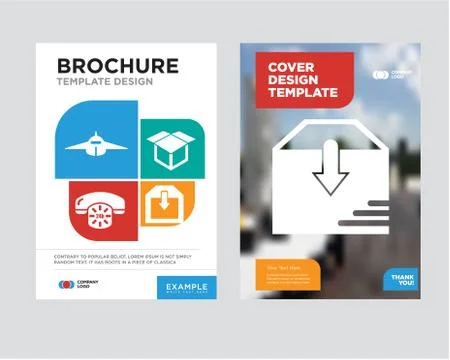 Package delivery brochure flyer design template Stock Illustration