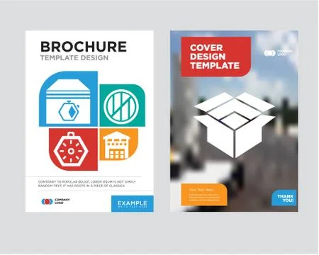 Package for delivery brochure flyer design template Stock Illustration
