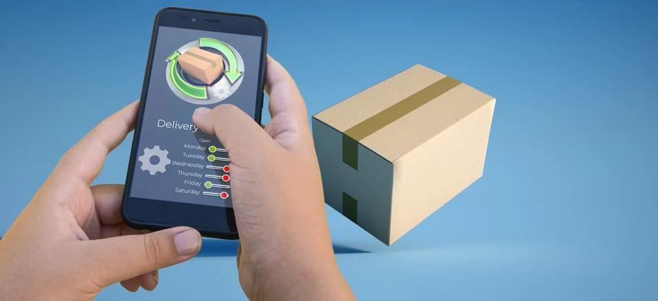 Package delivery control app Stock Photos