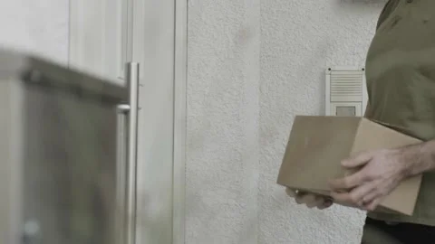 Package delivery at the door Stock Footage 149293754