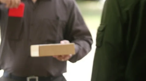 Package delivery extreme close up Stock Footage 55275676