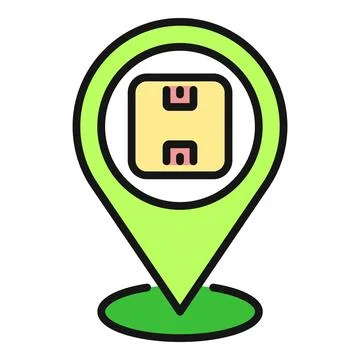 Package delivery location tracking mapping icon Stock Illustration