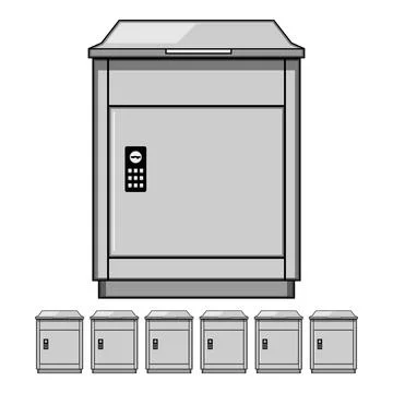 Package delivery locker providing secure urban mail storage Stock Illustration