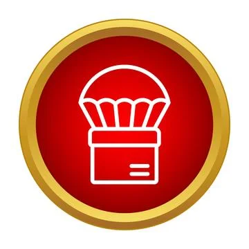 Package delivery with parachute icon for logistics Stock Illustration
