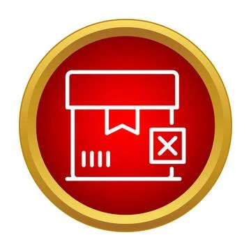 Package delivery problem with declined error icon Illustrazione stock