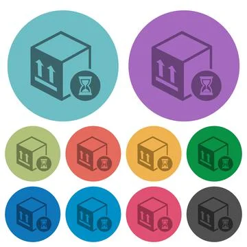 Package delivery in progress color darker flat icons 스톡 일러스트