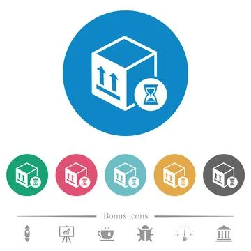 Package delivery in progress flat round icons Illustrazione stock