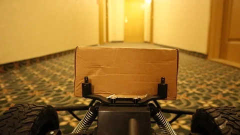 Package Delivery by RC Car During Coronavirus Self Isolation 库存影片 127357468