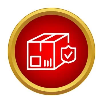 Package delivery security and cargo protection icon Stock Illustration