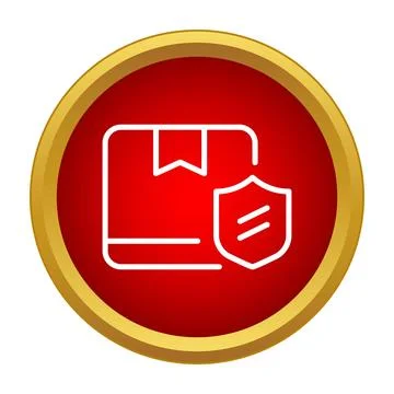 Package delivery security protection shield icon Stock Illustration