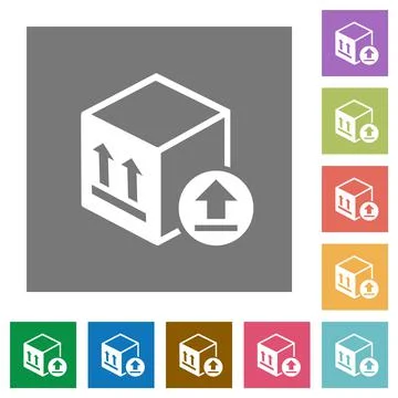Package delivery square flat icons Stock Illustration