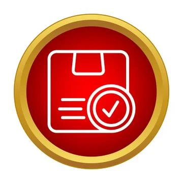 Package delivery tracking completing check mark icon Stock Illustration