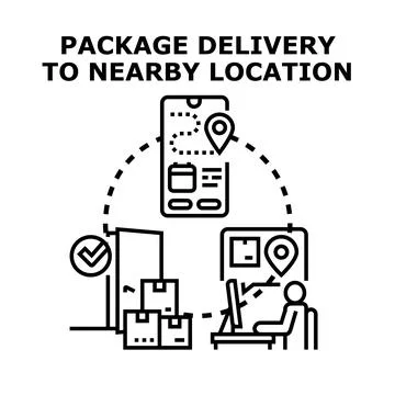 Package delivery tracking for convenient last mile distribution Stock Illustration