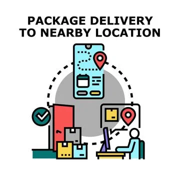 Package delivery tracking for convenient last mile distribution Stock Illustration