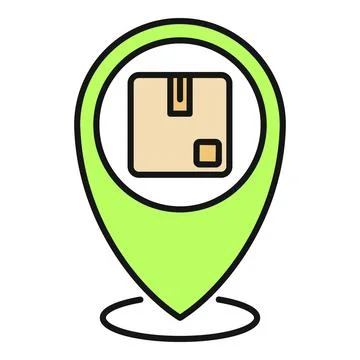 Package delivery tracking location pin icon Stock Illustration