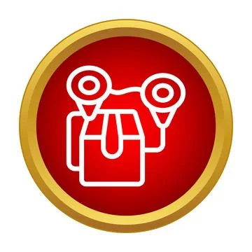 Package delivery tracking location pins showing logistics route Illustration