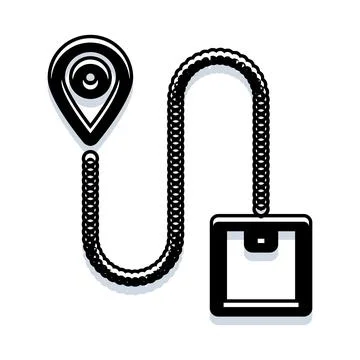Package delivery tracking system with location pin icon Stock Illustration