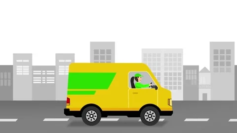 Package delivery van animation Stock Footage 299773414