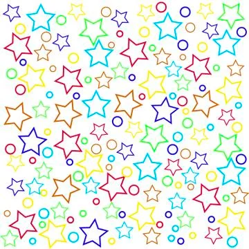 Package design with colored stars Stock Illustration