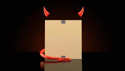 Package with devil horns and tail Stock Illustration
