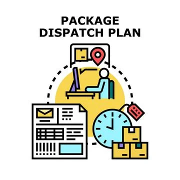 Package dispatch plan for delivery logistics management Stock Illustration