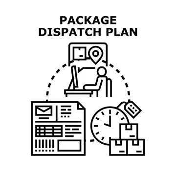 Package dispatch plan for delivery logistics management 스톡 일러스트