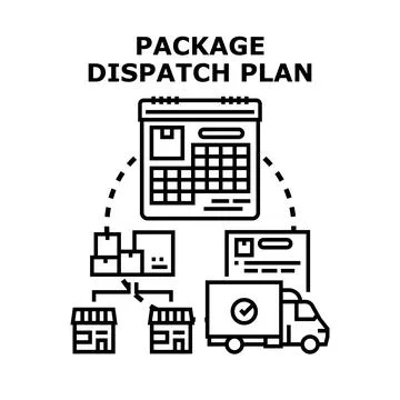 Package dispatch plan logistics and delivery planning Stock Illustration