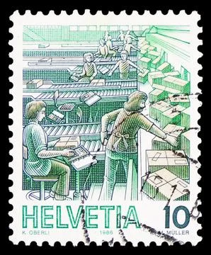 Package Distribution Facility, Post Delivery serie, circa 1986 Stock Photos