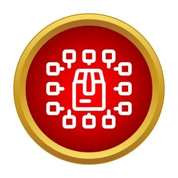 Package distribution network connecting multiple points icon 스톡 일러스트