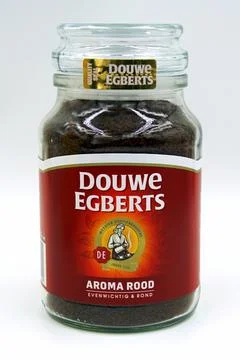 Package of Douwe Egberts instant coffee Stock Photos