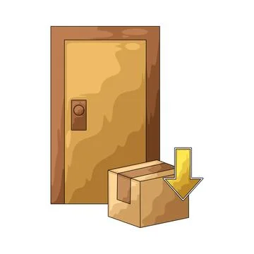 Package drop off illustration Stockillustratie