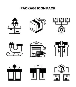 Package DuoTone Bundle Icons Pack Ilustração Stock