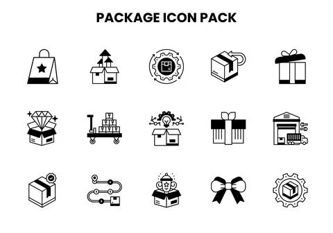 Package DuoTone Scalable Icons Pack Stockillustratie