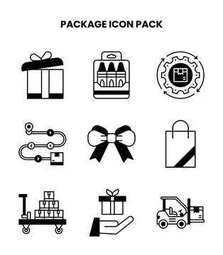Package DuoTone Set Icons Pack Illustrazione stock