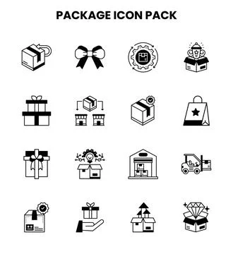 Package DuoTone Set Icons Pack Ilustração Stock