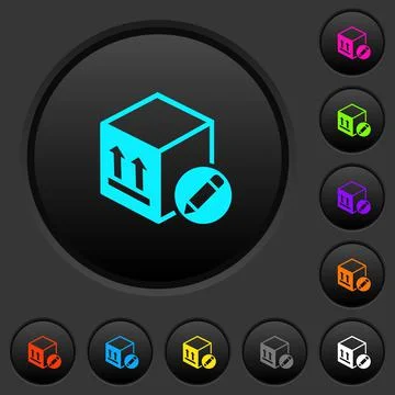 Package edit dark push buttons with color icons Illustration