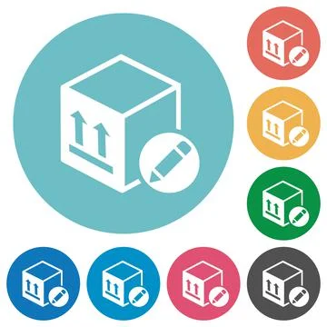 Package edit flat round icons Illustration