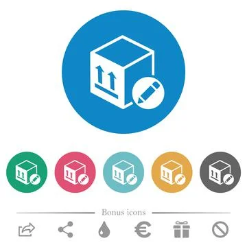 Package edit flat round icons Illustration