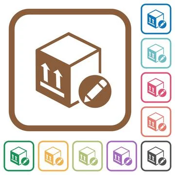 Package edit simple icons Illustration